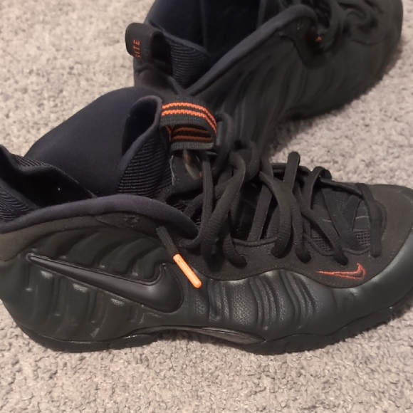 Nike Black and Orange Foamposite Sneakers - Picture 1 of 5